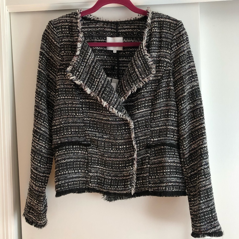 NWT Second Female Sweater Moto Zip Coat, M
